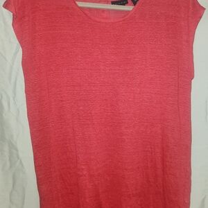 Tahari Red Linen Top